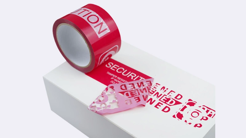 Customized Red Security Tape