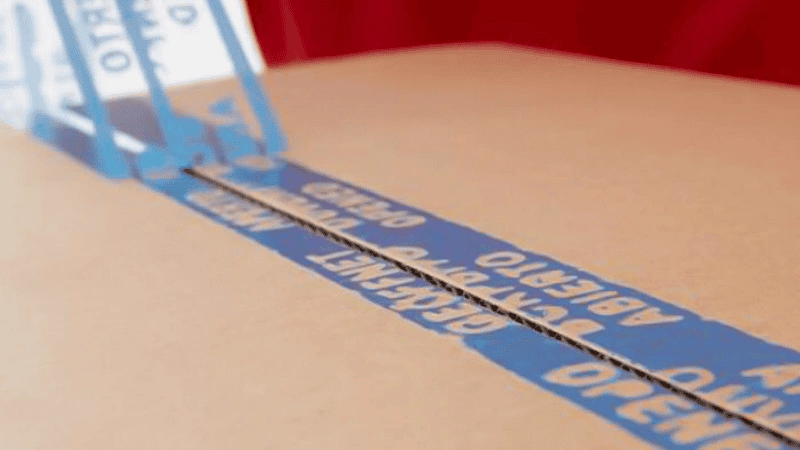 tamper evident tape using on a box