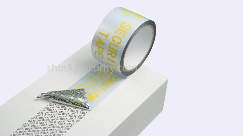 Silver full transfer security tape from Shosky Security